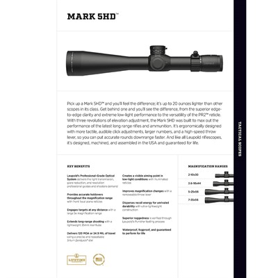Mark 5hd 3.6-18x44mm FFP Tmr Reticle Black