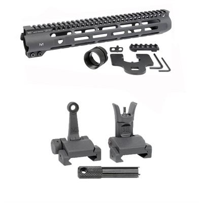 AR-15 Slim Line Handguards W/ Flip-Up Combat Sights - 12.625" Slim Line Handguard W/ Flip-Up Combat Sights
