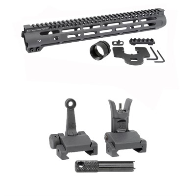 AR-15 Slim Line Handguards W/ Flip-Up Combat Sights - 14" Slim Line Handguard W/ Flip-Up Combat Sights