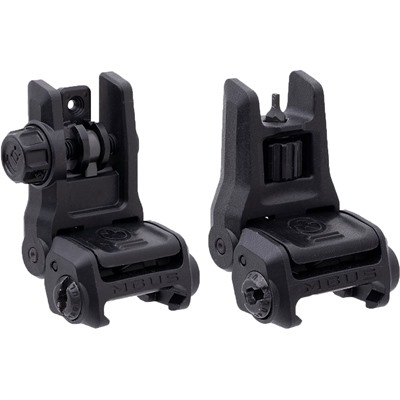 MBUS 3 Sight Set Flip-Up Adjustable Polymer For AR-15 Black