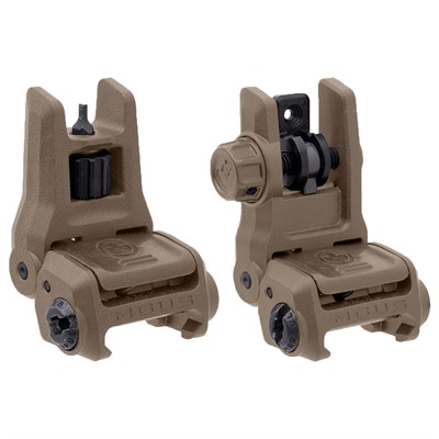 MBUS 3 Sight Set Flip-Up Adjustable Polymer For AR-15 FDE
