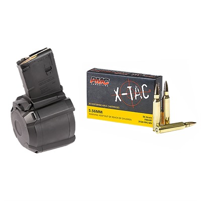 X-Tac 5.56 NATO 55gr Fmj-Bt 1000rd & Magpul D-60 Mag