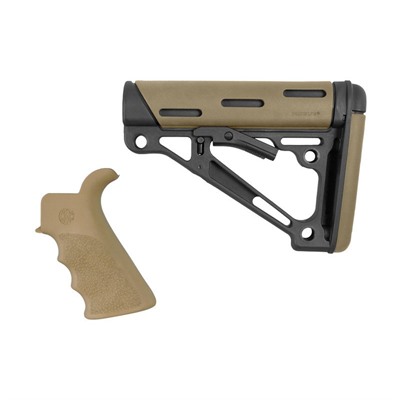 AR-15 Fg Bt Grip& Overmold Buttstock Collapsible Comm FDE