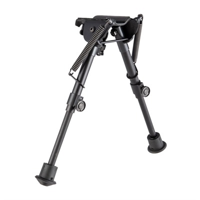 Solid Base Self Leveling Bipod 6-9" Black
