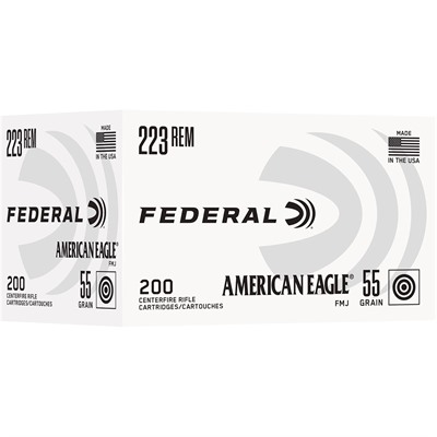 American Eagle 223 Rem 55gr Fmj 3240 Fps 200/Box