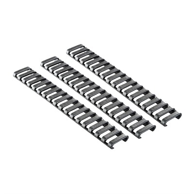 Picatinny Ergo 18 Slot Ladder Rail Cover - 3-Pack - 18 Slot Ladder Rail Cover Picatinny Polymer Black